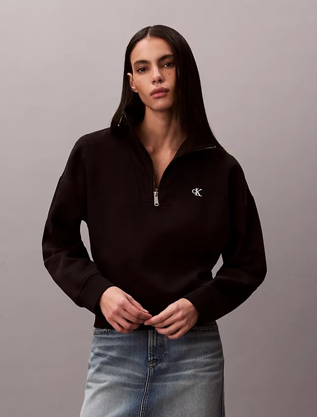 Monogram Fleece Quarter Zip Sweatshirt Monogram Fleece Quarter Zip Sweatshirt