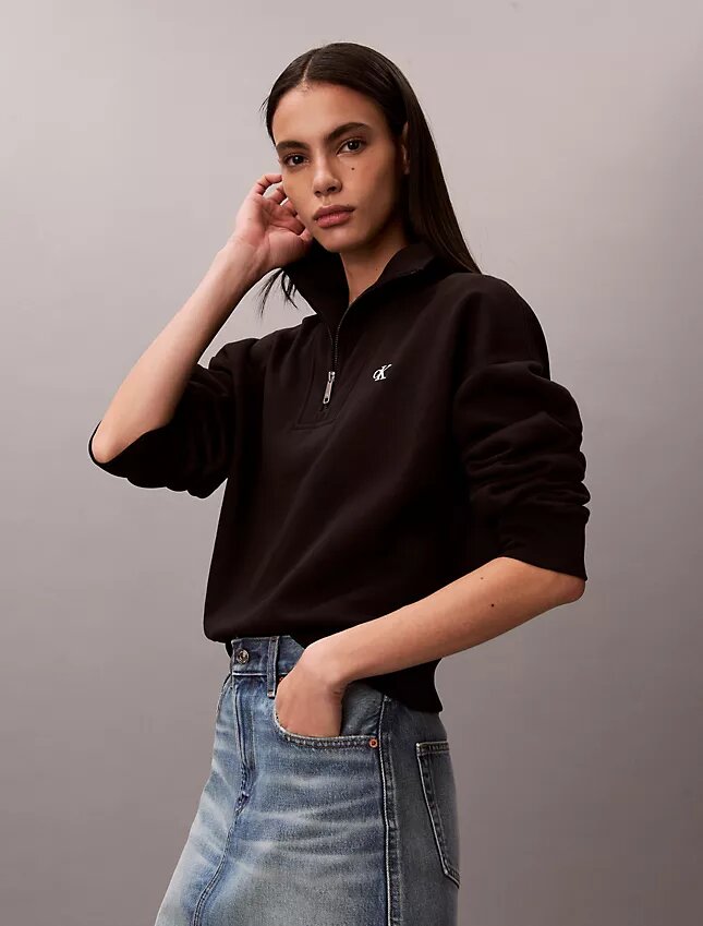 Monogram Fleece Quarter Zip Sweatshirt Monogram Fleece Quarter Zip Sweatshirt