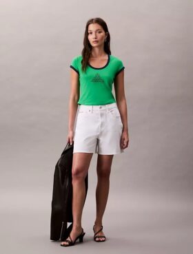 Monogram Logo Shape Graphic Slim T-Shirt