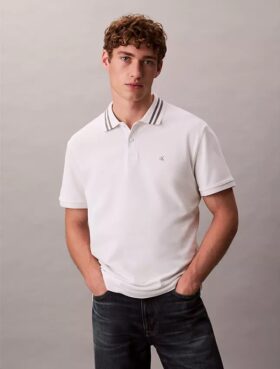 Monogram Pique Tipped Classic Polo Shirt