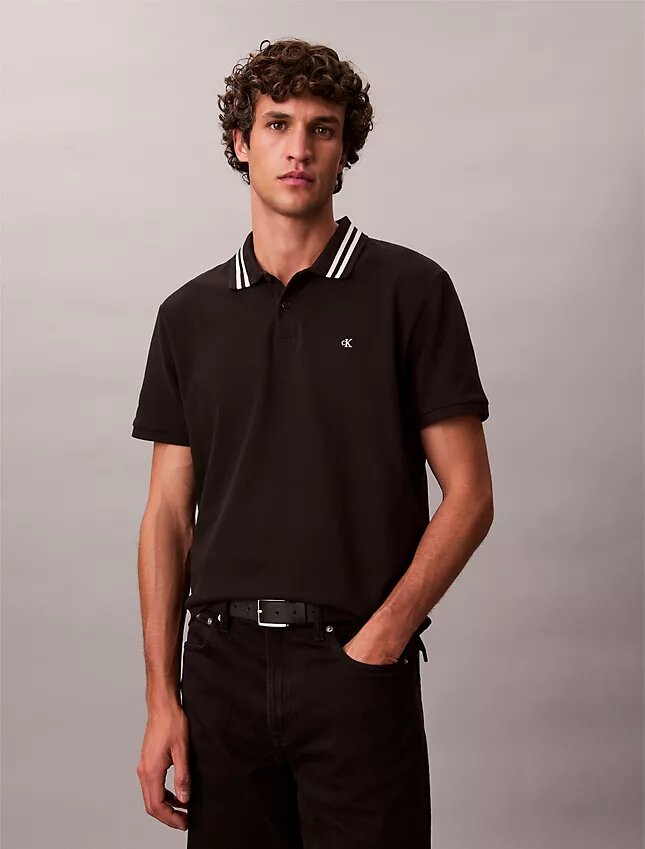 Monogram Pique Tipped Classic Polo Shirt Monogram Pique Tipped Classic Polo Shirt