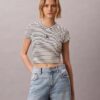 Monogram Stripe Rib Baby Tee Monogram Stripe Rib Baby Tee