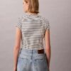 Monogram Stripe Rib Baby Tee Monogram Stripe Rib Baby Tee