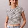Monogram Stripe Rib Baby Tee Monogram Stripe Rib Baby Tee