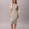 Monologo Rib Stripe Midi Dress Monologo Rib Stripe Midi Dress
