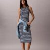 Monologo Rib Stripe Midi Dress Monologo Rib Stripe Midi Dress