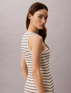 Monologo Rib Stripe Midi Dress