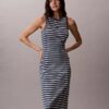 Monologo Rib Stripe Midi Dress Monologo Rib Stripe Midi Dress
