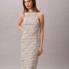 Monologo Rib Stripe Midi Dress Monologo Rib Stripe Midi Dress