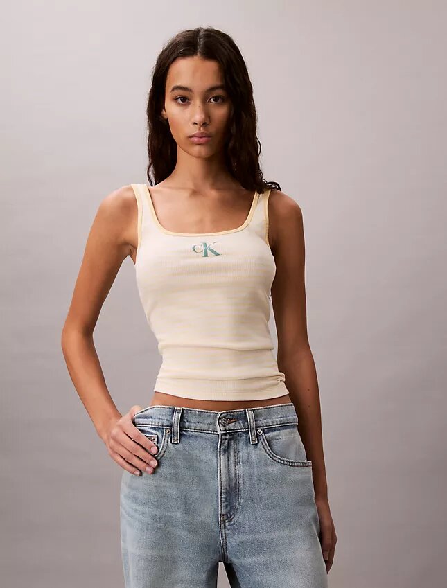 Monologo Stripe Rib Tank Top Monologo Stripe Rib Tank Top