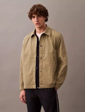 Nylon Blend Classic Shirt Jacket