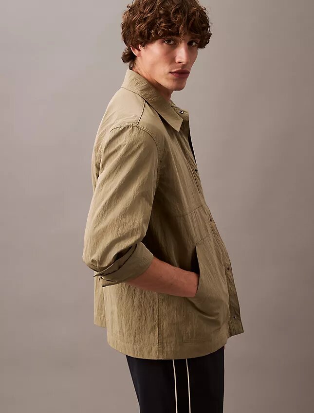 Nylon Blend Classic Shirt Jacket Nylon Blend Classic Shirt Jacket