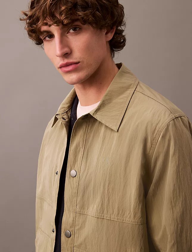 Nylon Blend Classic Shirt Jacket Nylon Blend Classic Shirt Jacket