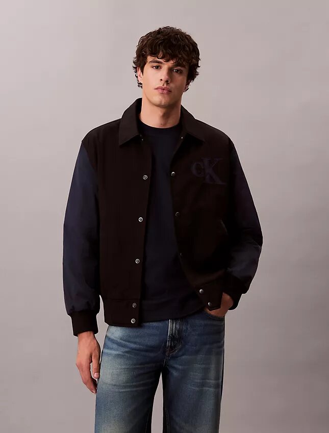 Nylon Cotton Varsity Bomber Jacket Nylon Cotton Varsity Bomber Jacket