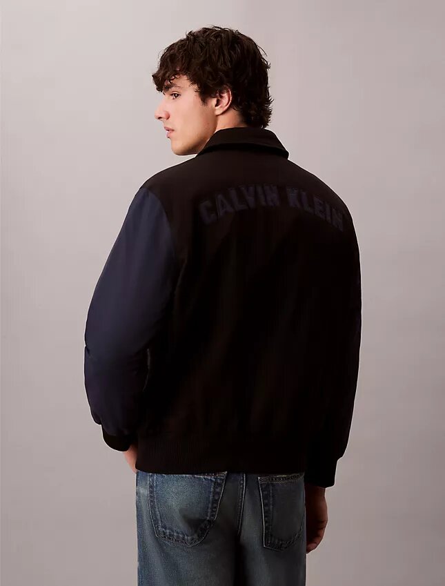 Nylon Cotton Varsity Bomber Jacket Nylon Cotton Varsity Bomber Jacket