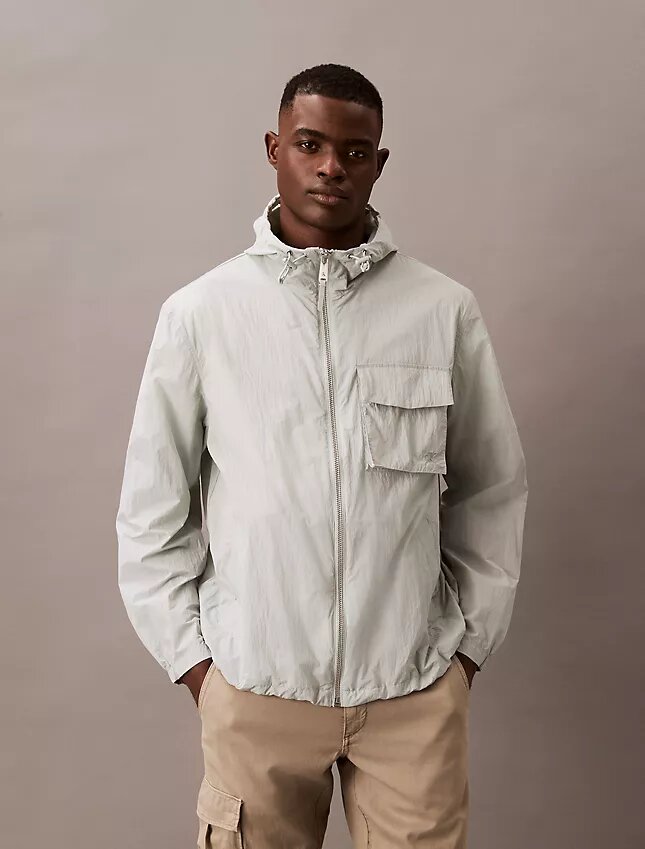 Nylon Hooded Relaxed Jacket Nylon Hooded Relaxed Jacket