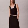 Nylon Midi Pull-On Skirt