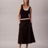 Nylon Midi Pull-On Skirt