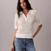 Open Stitch Sweater Polo Shirt Open Stitch Sweater Polo Shirt