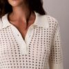 Open Stitch Sweater Polo Shirt Open Stitch Sweater Polo Shirt