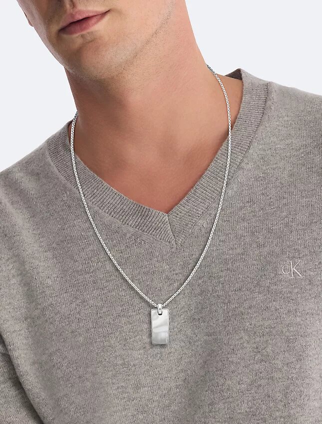 Organic Rectangle Shape Pendant Necklace Organic Rectangle Shape Pendant Necklace