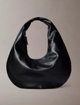Pebble Grain Crescent Shoulder Bag