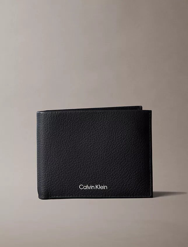 Pebble Grain Leather Trifold Wallet with Coin Pouch Pebble Grain Leather Trifold Wallet with Coin Pouch