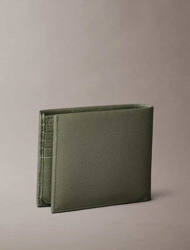 Pebble Grain Leather Trifold Wallet with Coin Pouch Pebble Grain Leather Trifold Wallet with Coin Pouch