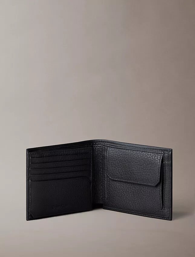 Pebble Grain Leather Trifold Wallet with Coin Pouch Pebble Grain Leather Trifold Wallet with Coin Pouch
