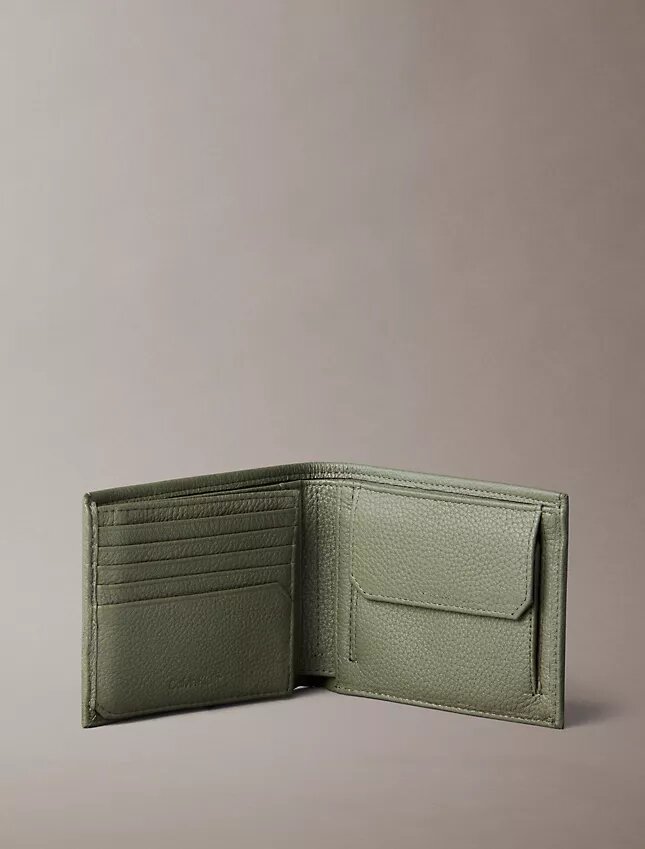 Pebble Grain Leather Trifold Wallet with Coin Pouch Pebble Grain Leather Trifold Wallet with Coin Pouch