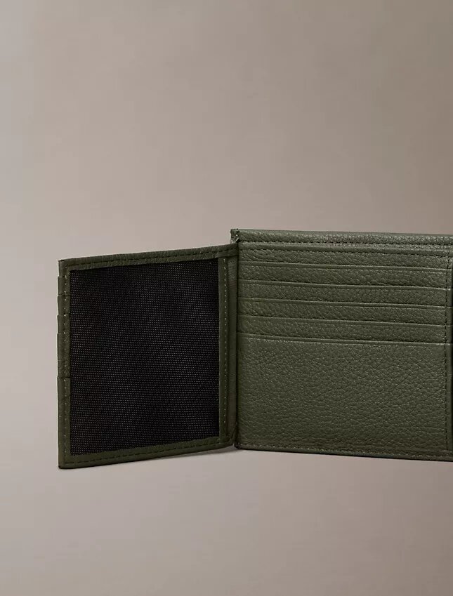 Pebble Grain Leather Trifold Wallet with Coin Pouch Pebble Grain Leather Trifold Wallet with Coin Pouch