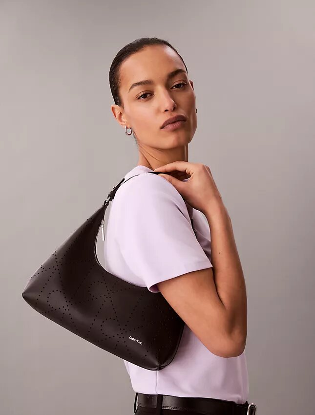 Perforated Emblem Logo Shoulder Bag Perforated Emblem Logo Shoulder Bag
