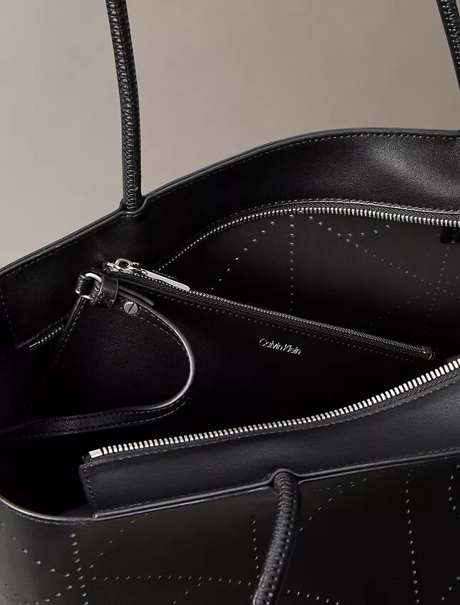 Perforated Emblem Logo Tote Bag Perforated Emblem Logo Tote Bag