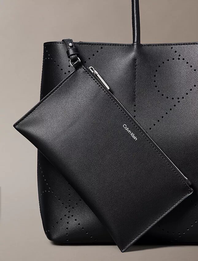 Perforated Emblem Logo Tote Bag Perforated Emblem Logo Tote Bag