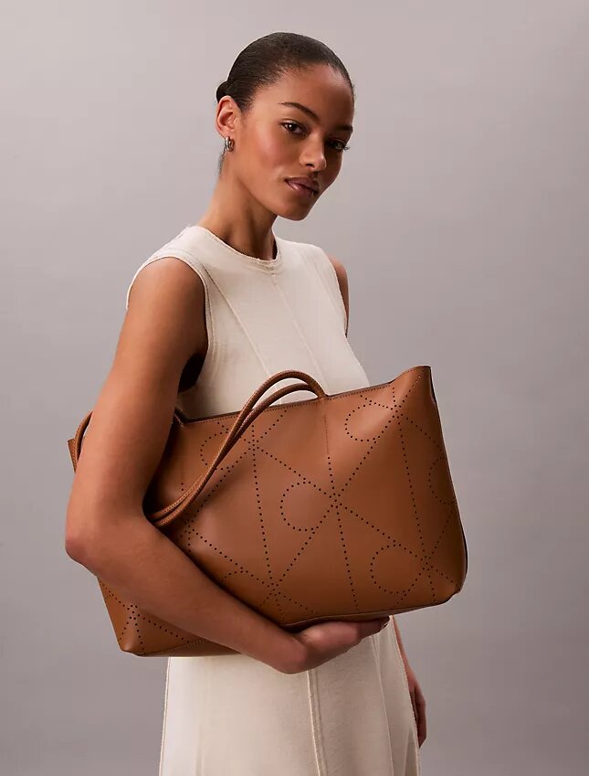 Perforated Emblem Logo Tote Bag Perforated Emblem Logo Tote Bag