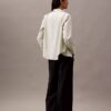 Pinstripe Crepe Wide Leg Trouser Pinstripe Crepe Wide Leg Trouser