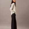 Pinstripe Crepe Wide Leg Trouser Pinstripe Crepe Wide Leg Trouser