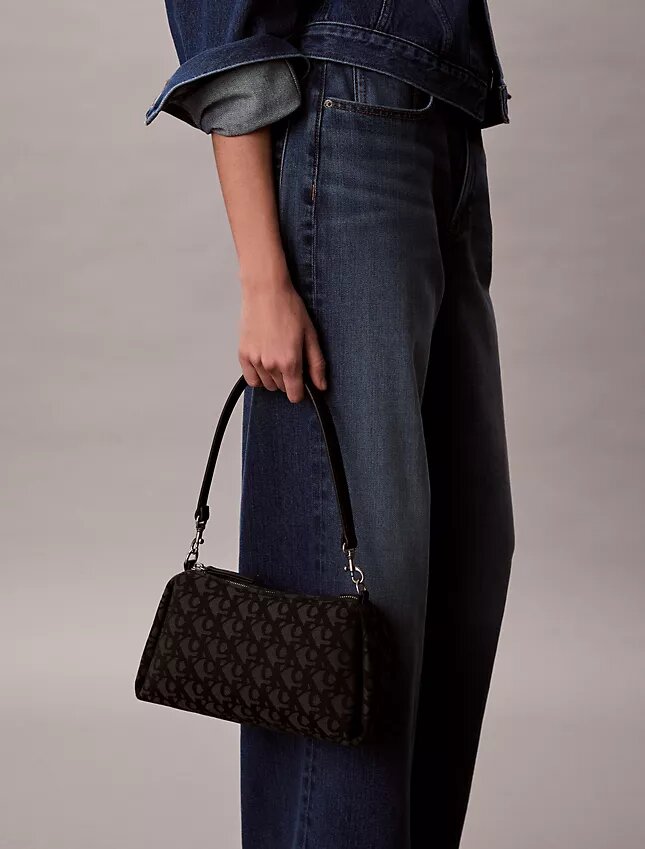 Pleat Monogram Logo Shoulder Bag Pleat Monogram Logo Shoulder Bag