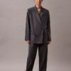 Pleated Wool Gabardine Blend Trouser Pleated Wool Gabardine Blend Trouser