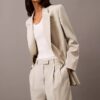 Pleated Wool Gabardine Blend Trouser Pleated Wool Gabardine Blend Trouser