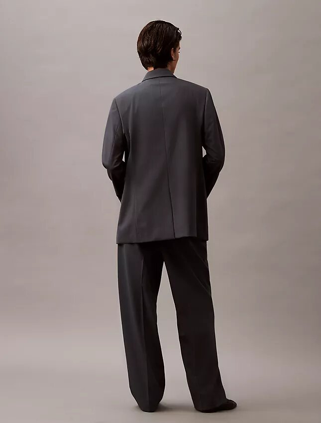 Pleated Wool Gabardine Blend Trouser Pleated Wool Gabardine Blend Trouser