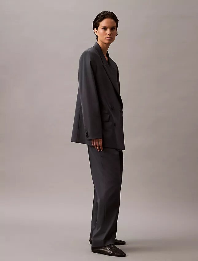 Pleated Wool Gabardine Blend Trouser Pleated Wool Gabardine Blend Trouser
