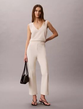 Ponte Cropped Flared Pants