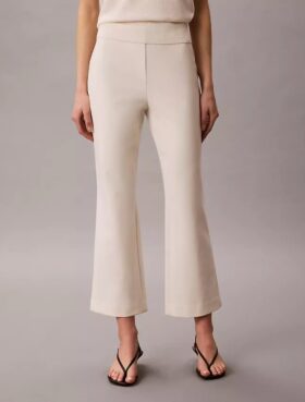 Ponte Cropped Flared Pants