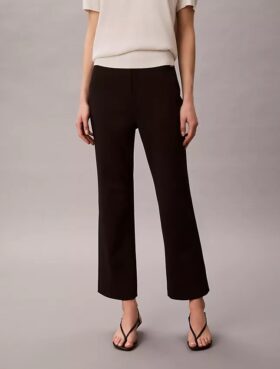 Ponte Cropped Flared Pants