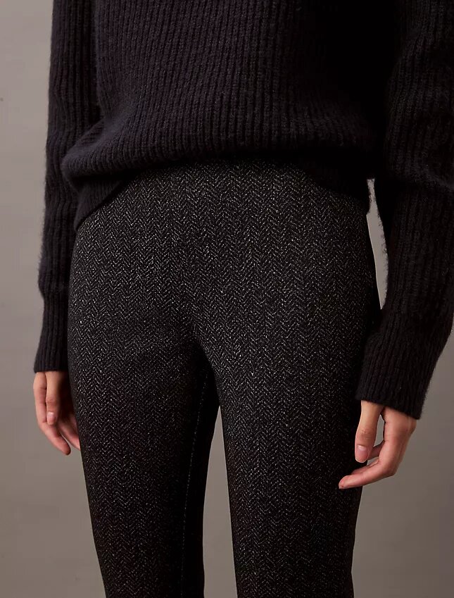 Ponte Herringbone Print Skinny Fit Pants Ponte Herringbone Print Skinny Fit Pants