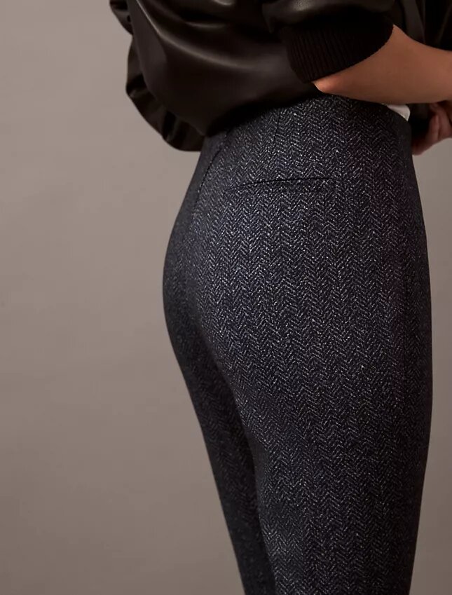 Ponte Herringbone Print Skinny Fit Pants Ponte Herringbone Print Skinny Fit Pants