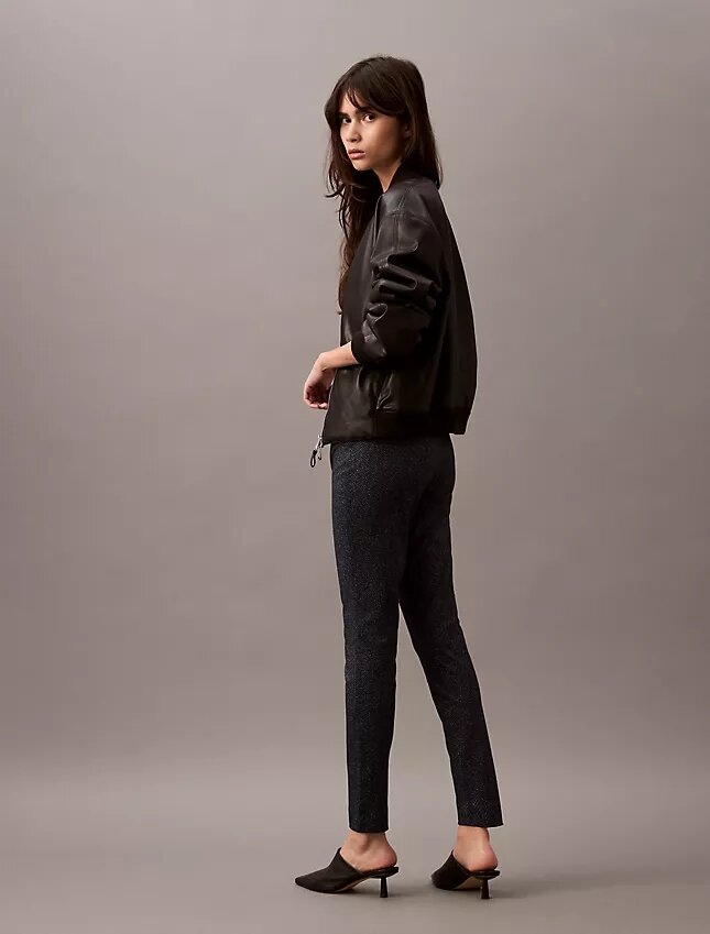 Ponte Herringbone Print Skinny Fit Pants Ponte Herringbone Print Skinny Fit Pants