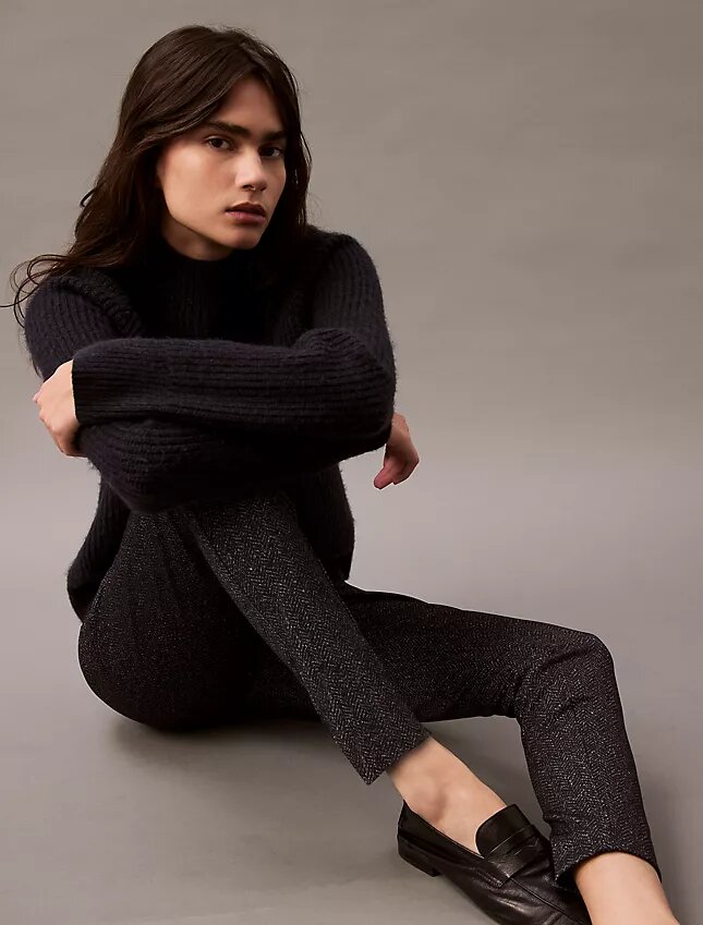 Ponte Herringbone Print Skinny Fit Pants Ponte Herringbone Print Skinny Fit Pants