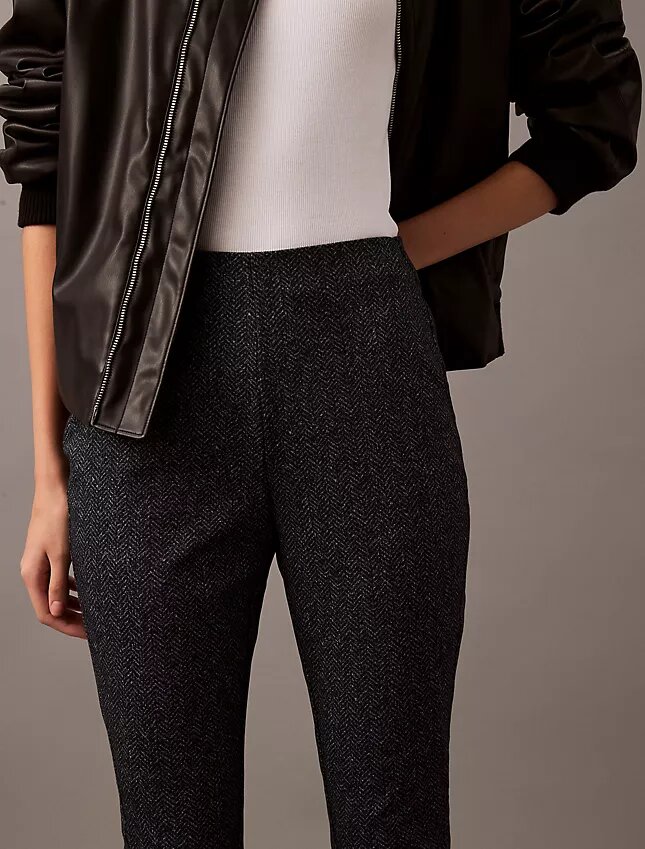 Ponte Herringbone Print Skinny Fit Pants Ponte Herringbone Print Skinny Fit Pants